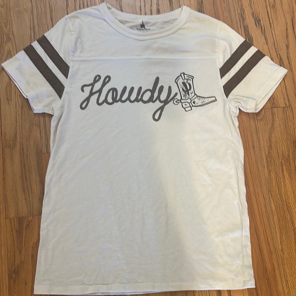 Disney White and Brown Short Sleeve Tee